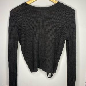 Black Lace Up Sweater
